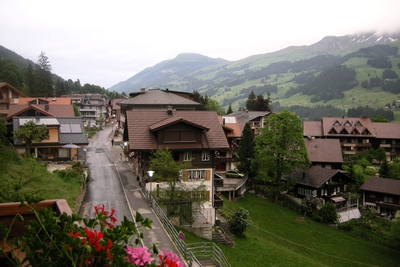 Looking back up the main street of Adelboden.